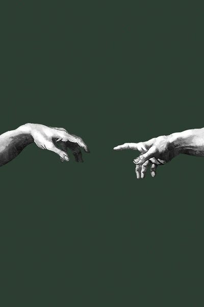 Creation Of Adam: Touch Green by Danilo de Alexandria