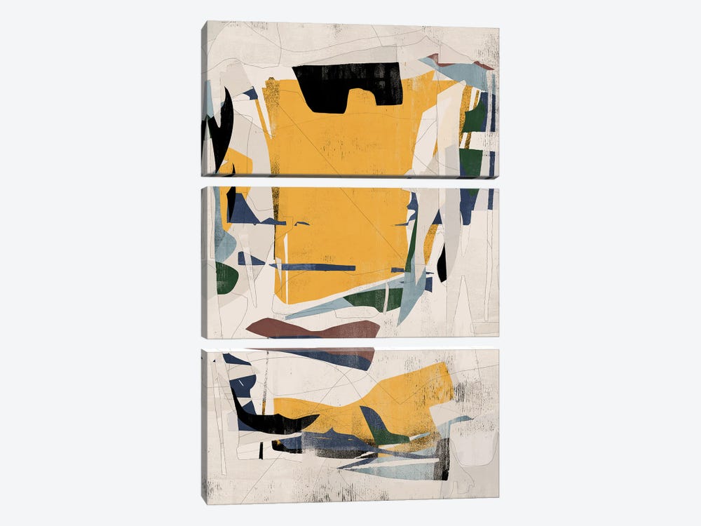 Abstract Street Yellow I by Danilo de Alexandria 3-piece Canvas Print