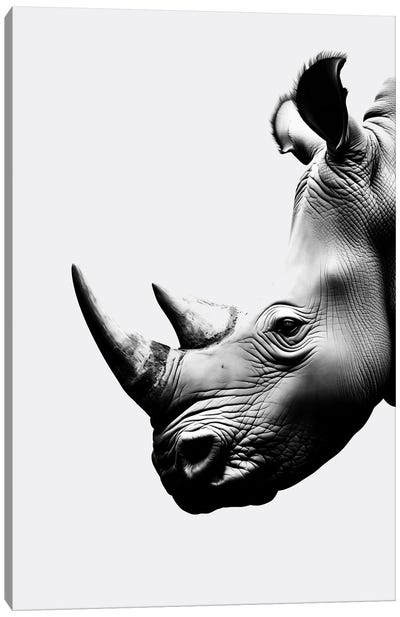 Rhino Minimalistic Canvas Art Print - Rhinoceros Art