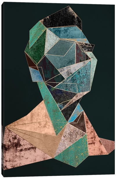 Man Cubism Diptych II Canvas Art Print - Multimedia Portraits