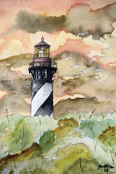 St Augustine Lighthouse by Derek McCrea framed canvas print