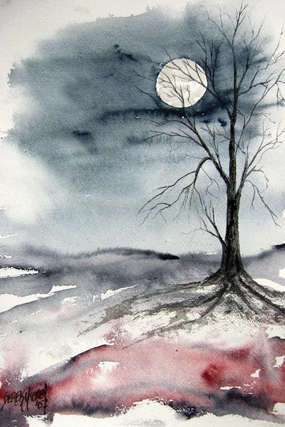 Moon Light Landscape by Derek McCrea metal wall art