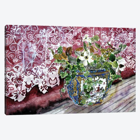 Still Life Flowers And Lace Canvas Print #DMC105} by Derek McCrea Canvas Artwork