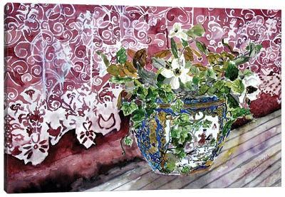 Still Life Flowers And Lace Canvas Art Print - Derek McCrea