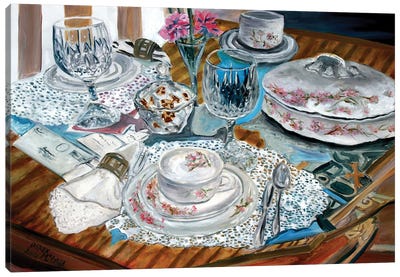 Dining Tea Set Canvas Art Print - Derek McCrea