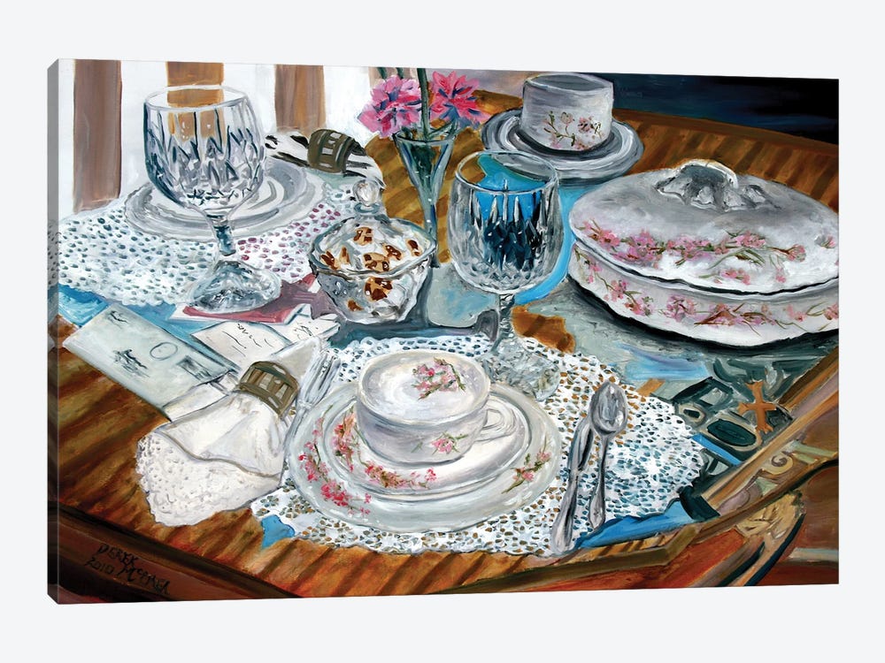 Dining Tea Set by Derek McCrea 1-piece Canvas Art Print