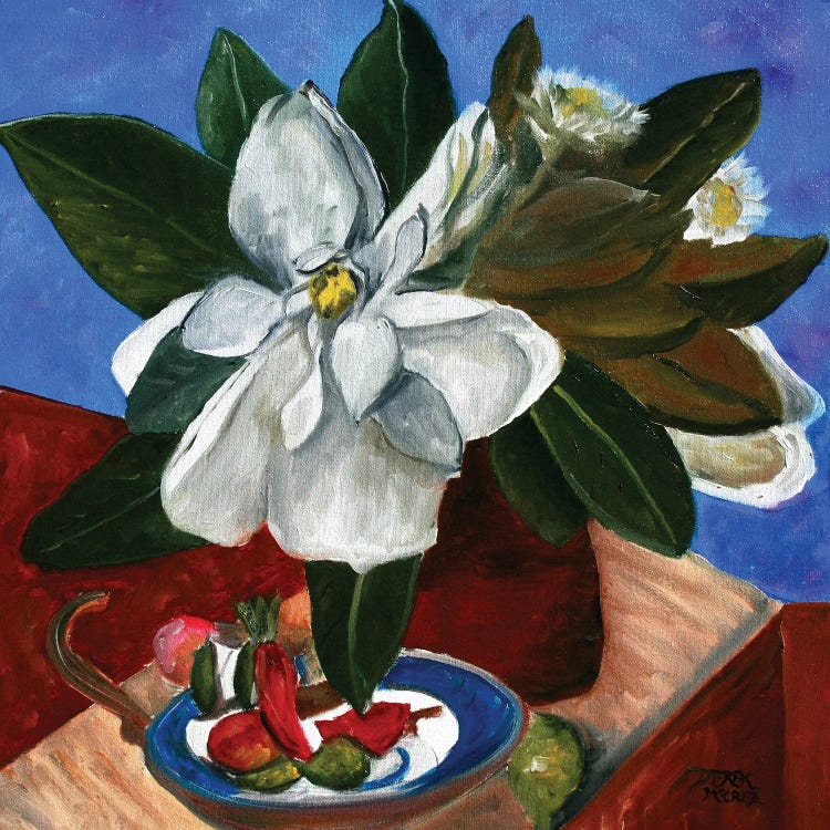 Magnolia Flower Still Life And Vase