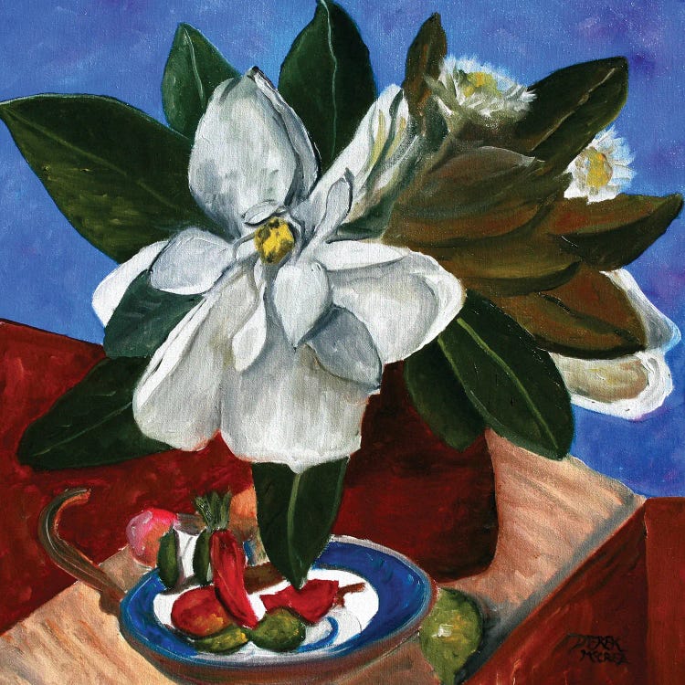 Magnolia Flower Still Life And Vase by Derek McCrea wall art