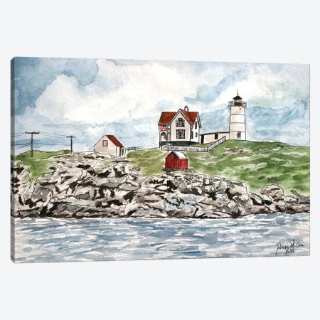 Cape Neddick Lighthouse Canvas Print #DMC16} by Derek McCrea Art Print