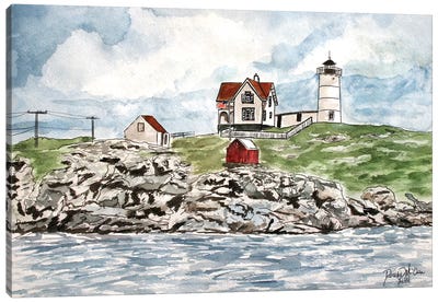 Cape Neddick Lighthouse Canvas Art Print - Lighthouse Art