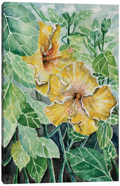 Hibiscus Flowers Tropical Canvas Art Print - Hibiscus Art