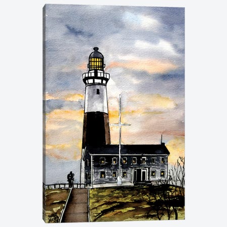 Montauk Point Lighthouse Canvas Print #DMC53} by Derek McCrea Canvas Artwork