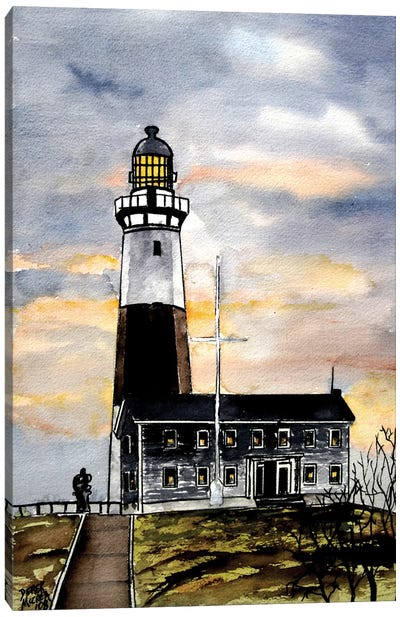 Montauk Point Lighthouse Canvas Art Print - Lighthouse Art