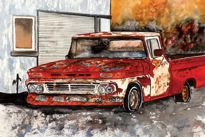 Old Chevy Truck by Derek McCrea framed canvas print