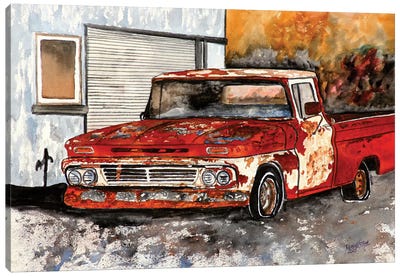 Old Chevy Truck Canvas Art Print - Derek McCrea