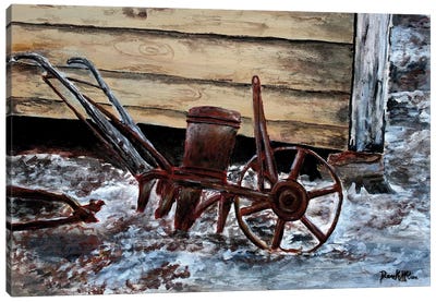 Old Farm Plow Canvas Art Print - Rustic Décor