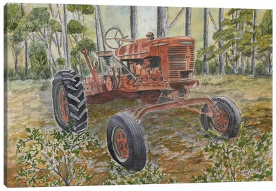 Old Tractor Canvas Art Print - Tractors
