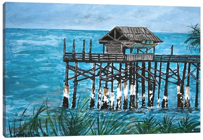 Pier Seascape Canvas Art Print - Derek McCrea