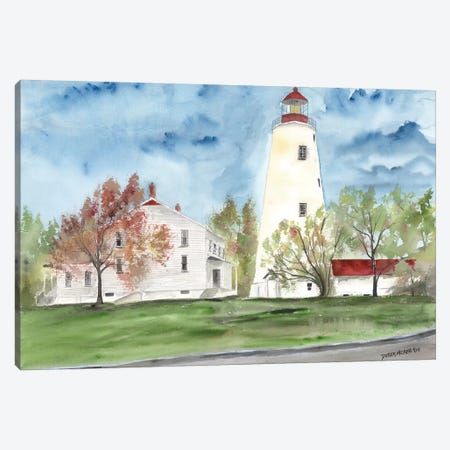 Sandy Hook Lighthouse Canvas Print #DMC71} by Derek McCrea Canvas Artwork