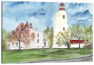 Sandy Hook Lighthouse Canvas Art Print - Derek McCrea