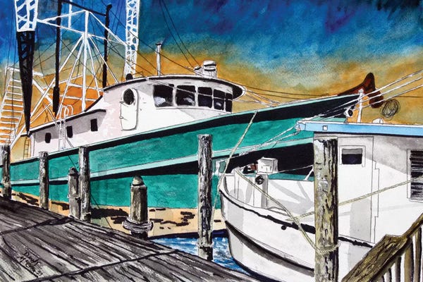 Derek McCrea: Shrimp Boats II by Derek McCrea
