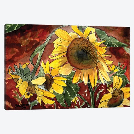 Sunflowers Canvas Print #DMC79} by Derek McCrea Canvas Artwork