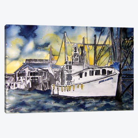 Tybee Island Boat Canvas Print #DMC86} by Derek McCrea Canvas Wall Art