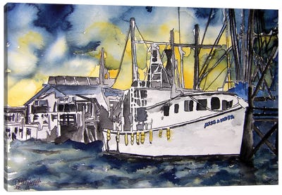 Tybee Island Boat Canvas Art Print - Derek McCrea