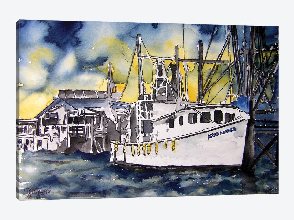 Tybee Island Boat by Derek McCrea 1-piece Canvas Artwork