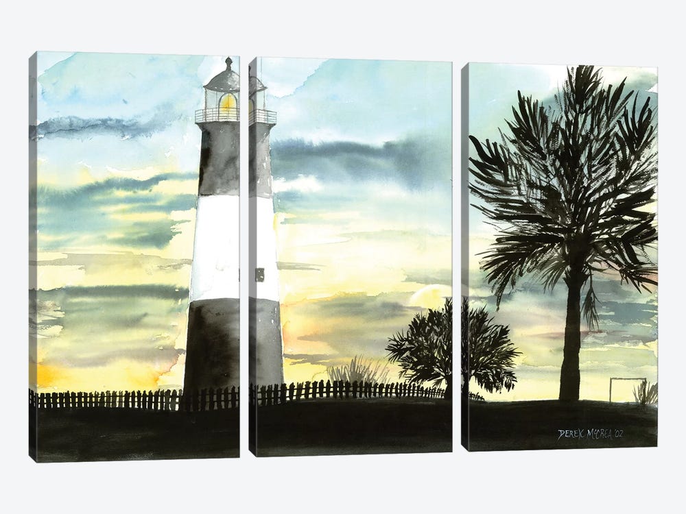 Tybee Island Lighthouse by Derek McCrea 3-piece Canvas Print