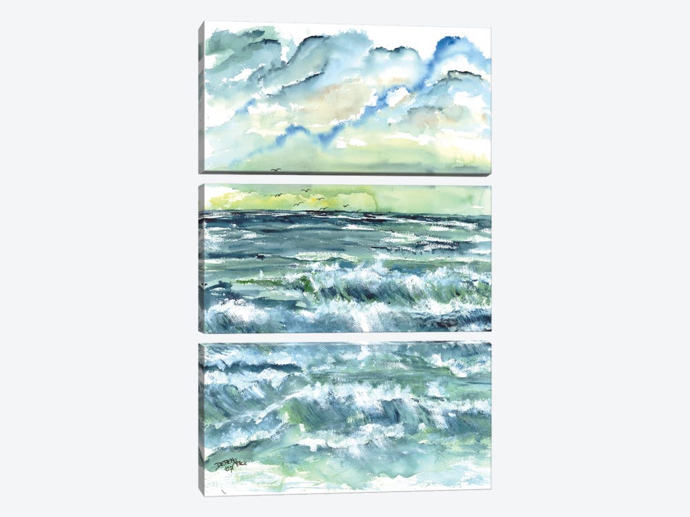 Waves Seascape by Derek McCrea 3-piece Canvas Art Print