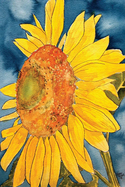 Sunflower Watercolor Painting by Derek McCrea wall art