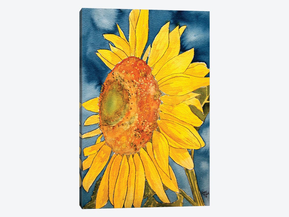 Sunflower Watercolor Painting by Derek McCrea 1-piece Canvas Artwork