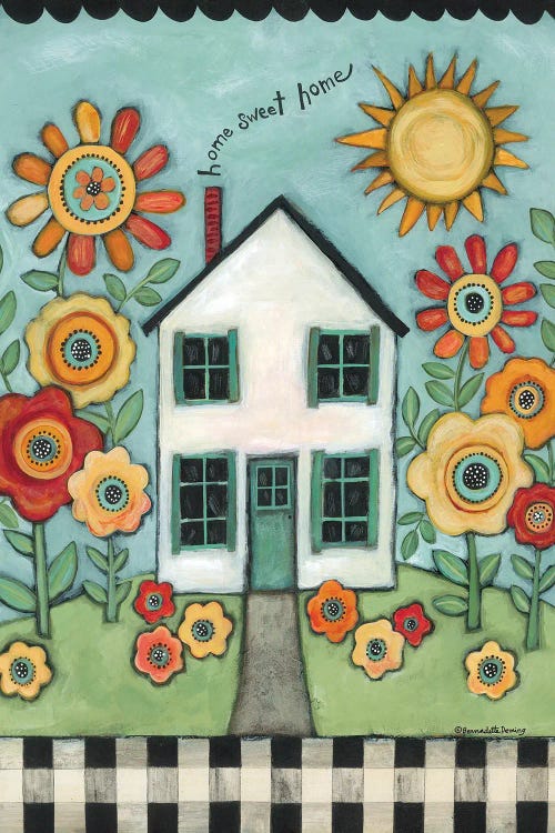 Floral Home Sweet Home by Bernadette Deming wall art