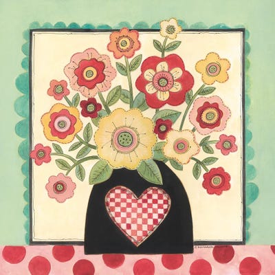 Canvas Art Prints: Primitive Flowers by Bernadette Deming