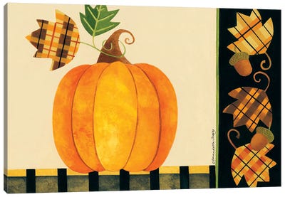 Pumpkin, Leaves And Acorns I Canvas Art Print