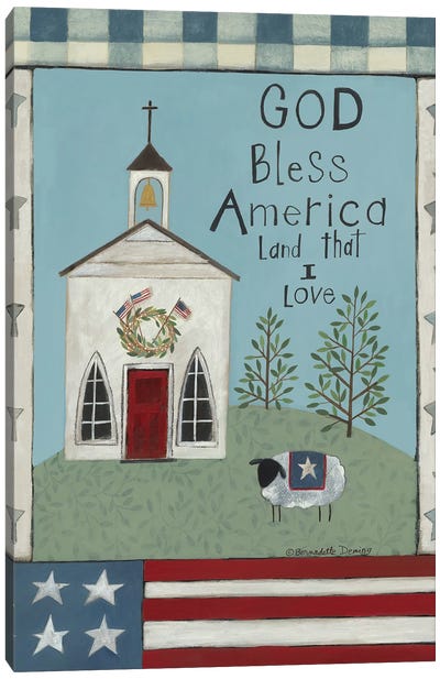 God Bless America Canvas Art Print - American Décor