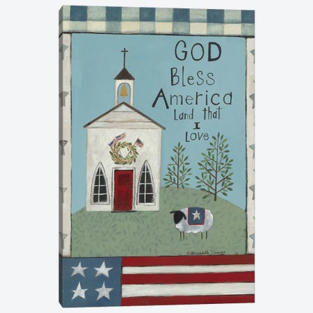 God Bless America Canvas Print #DMG6} by Bernadette Deming Art Print