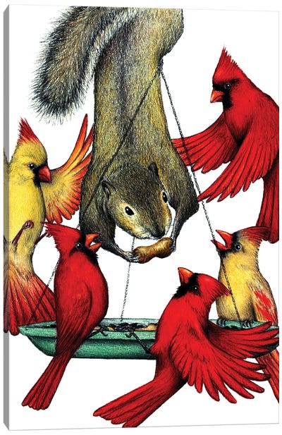 Cardinal Sin Canvas Art Print - Squirrel Art