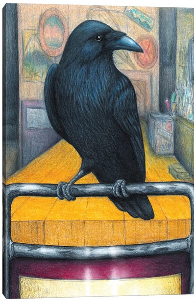 Crow Bar Canvas Art Print - Crow Art