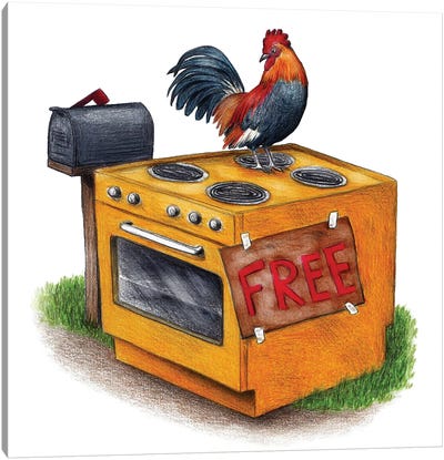 Free Range Chicken Canvas Art Print - Chicken & Rooster Art