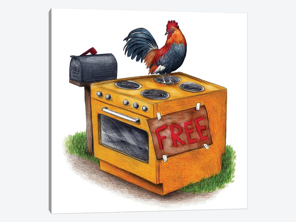 Free Range Chicken by Don McMahon 1-piece Canvas Artwork