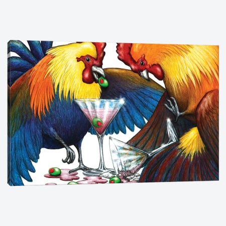 Party Fowl Canvas Print #DMH66} by Don McMahon Canvas Print
