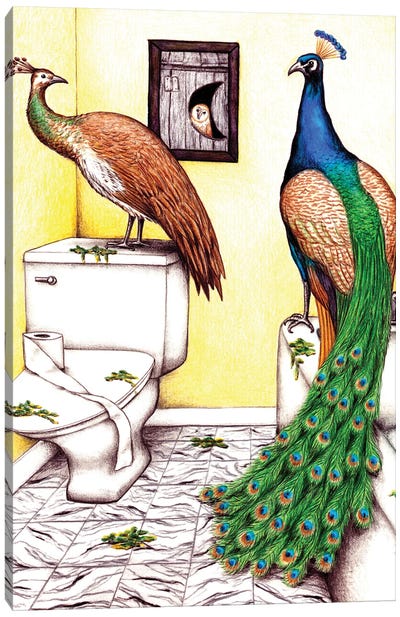 Pee Foul Canvas Art Print - Peacock Art