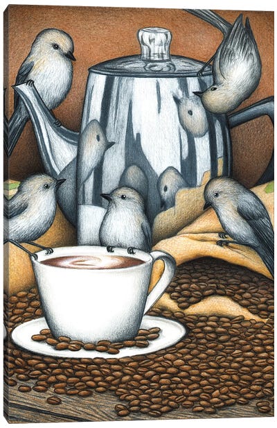 Perky Canvas Art Print - Coffee Art