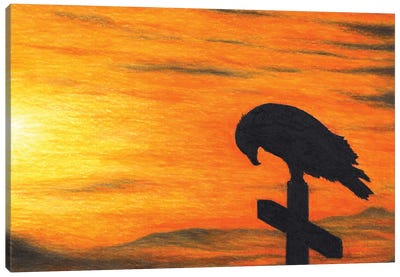 Bird Of Pray Canvas Art Print - Crow Art