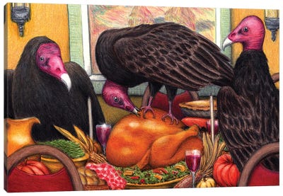 Turkey Vultures Canvas Art Print - Vulture Art