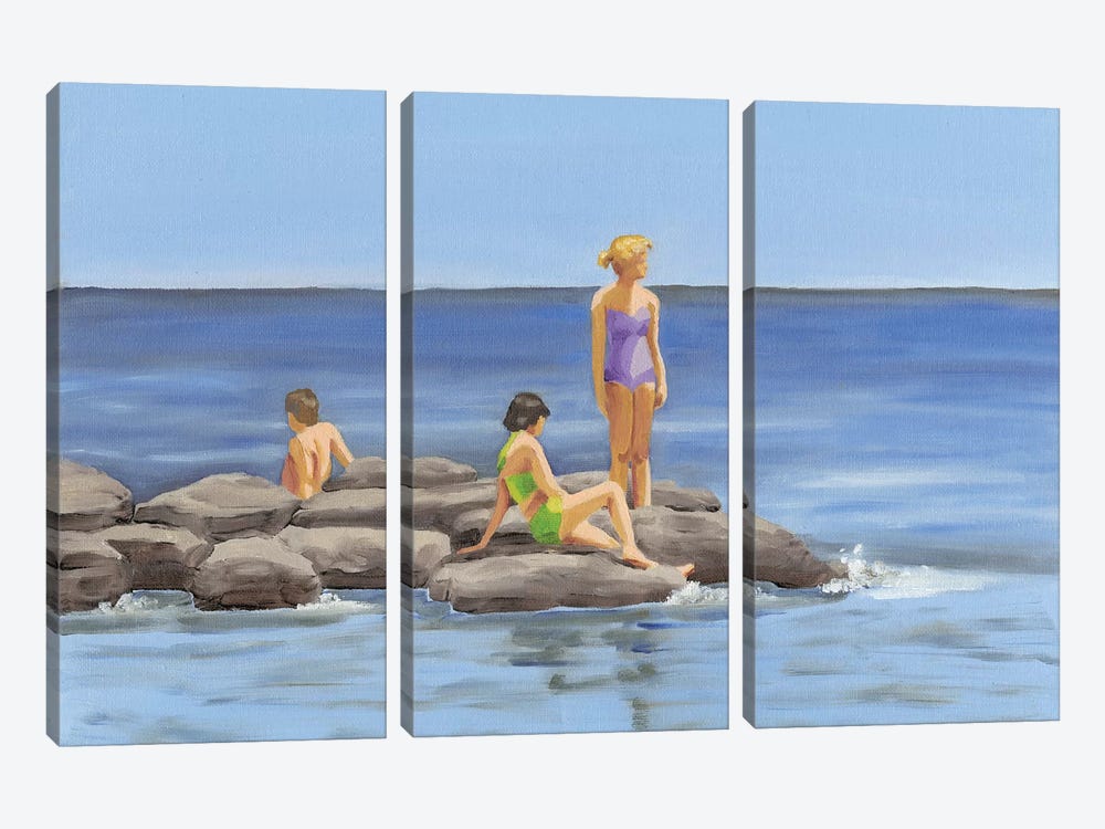 Beach Scene I by Dianne Miller 3-piece Canvas Art Print