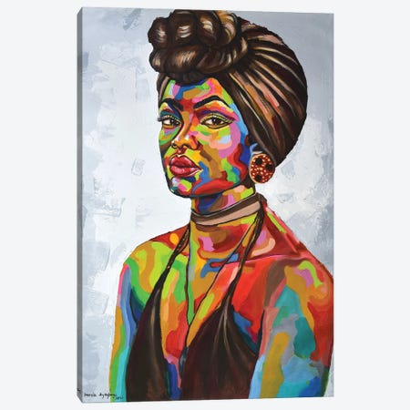 African Girl Canvas Print #DML38} by Damola Ayegbayo Art Print