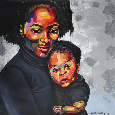 Maternal Bond II by Damola Ayegbayo art print